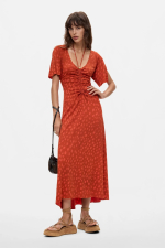 Rochie midi cu decolteu in V