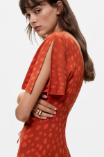 Rochie midi cu decolteu in V