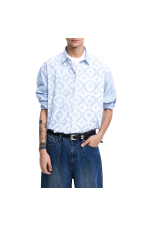 CAMASA ALBASTRA IN DUNGI CU PRINT