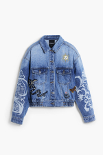 JACHETA DENIM CU BRODERIE ORIENTALA