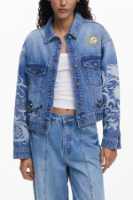 JACHETA DENIM CU BRODERIE ORIENTALA