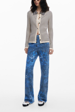 PANTALONI DENIM CU PRINT