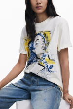 TRICOU ALB CU PRINT PORTRET