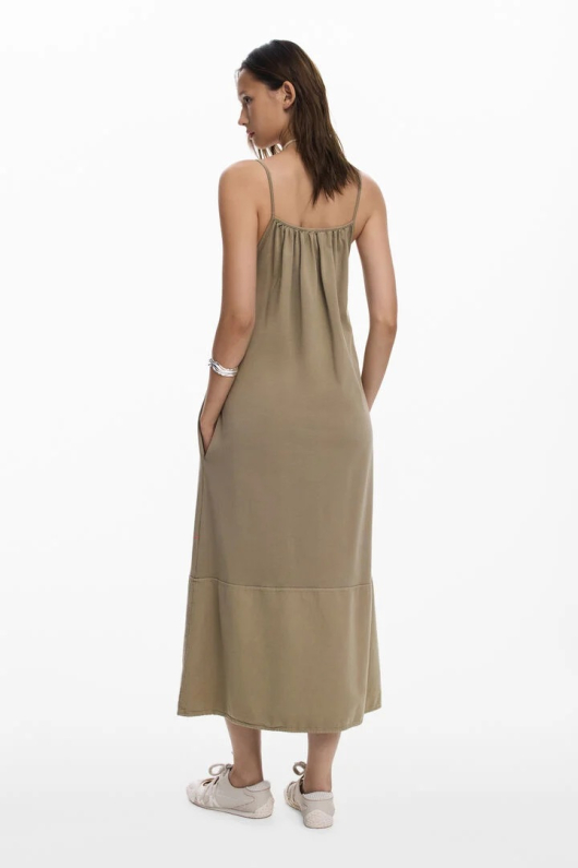 ROCHIE KAKI CU BRETELE