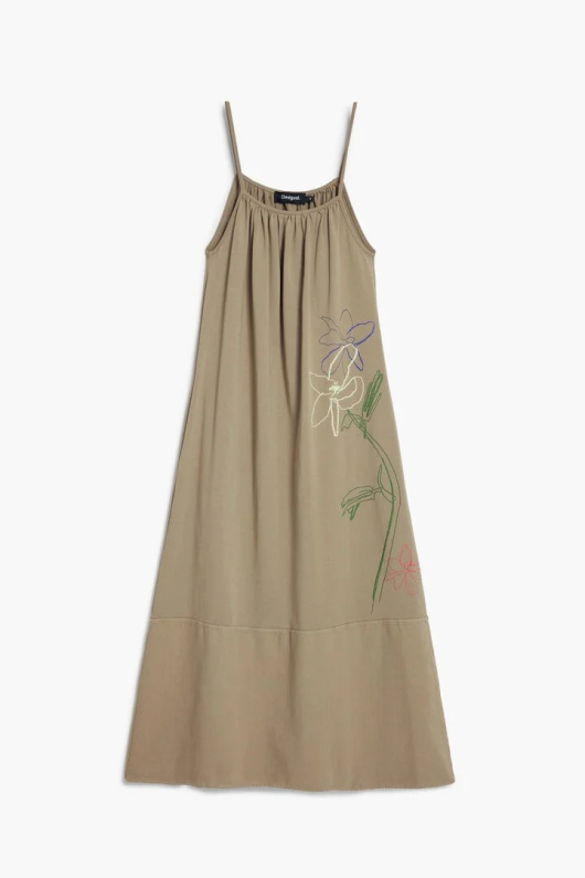 ROCHIE KAKI CU BRETELE
