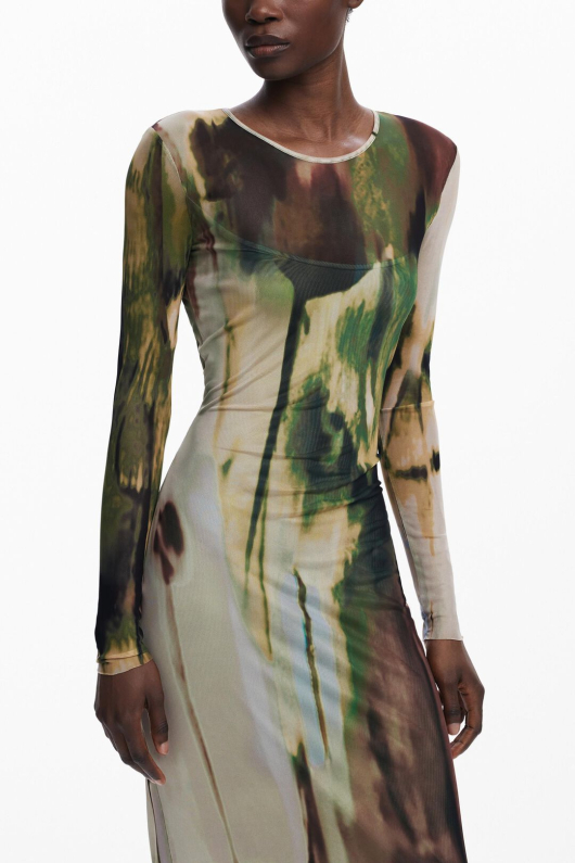 ROCHIE LUNGA CU PRINT MILITARY GREEN