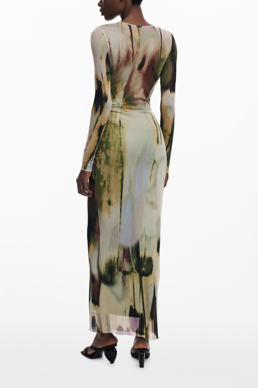 ROCHIE LUNGA CU PRINT MILITARY GREEN