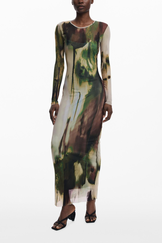 ROCHIE LUNGA CU PRINT MILITARY GREEN