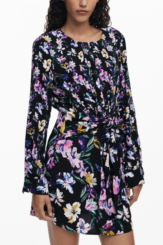 ROCHIE MIDI CU PRINT FLORAL