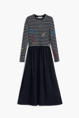 ROCHIE MIDI CU DOUA TIPURI DE MATERIALE