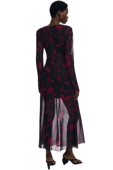ROCHIE DIN VOAL CU PRINT FLORAL