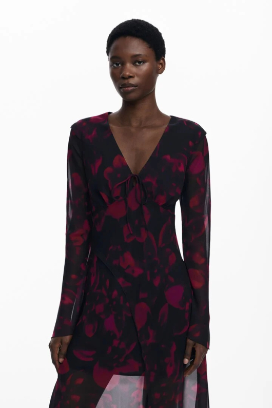 ROCHIE DIN VOAL CU PRINT FLORAL