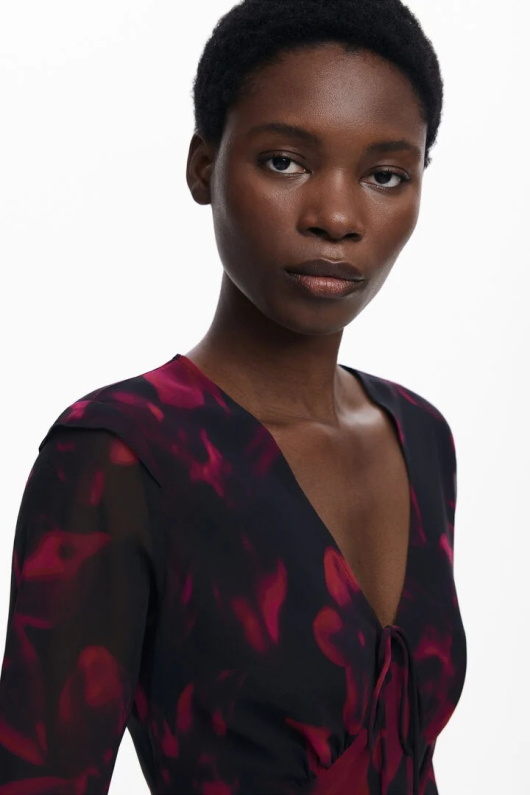 ROCHIE DIN VOAL CU PRINT FLORAL