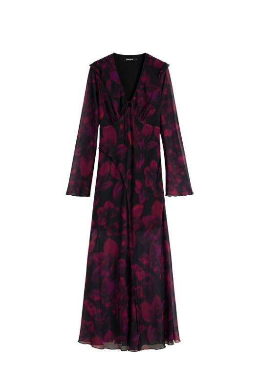 ROCHIE DIN VOAL CU PRINT FLORAL