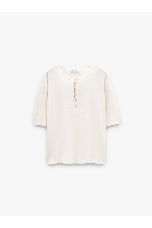 BLUZA CREM CU NASTURI