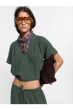 BLUZA KAKI CU MANECA SCURTA