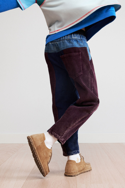 Pantaloni patchwork din denim