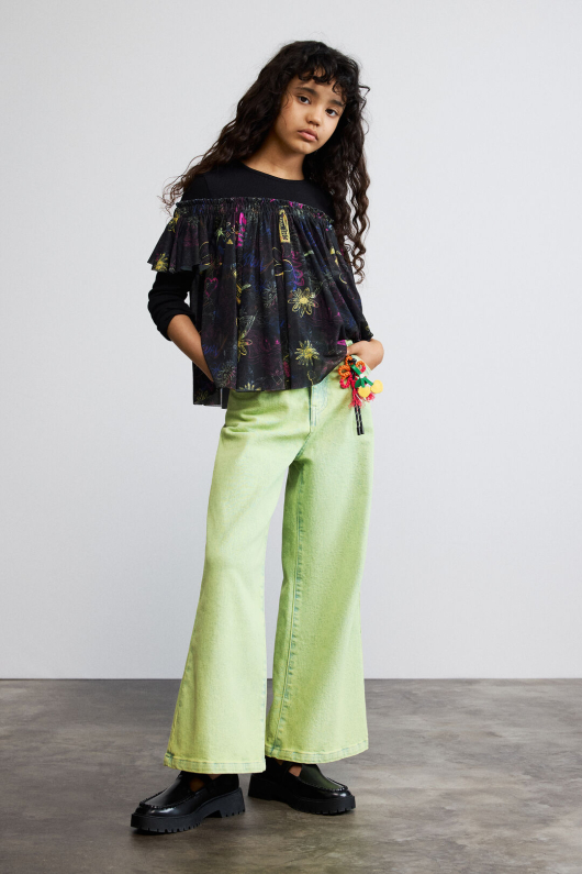 BLUZA CU TULL IMPRIMAT FLORAL