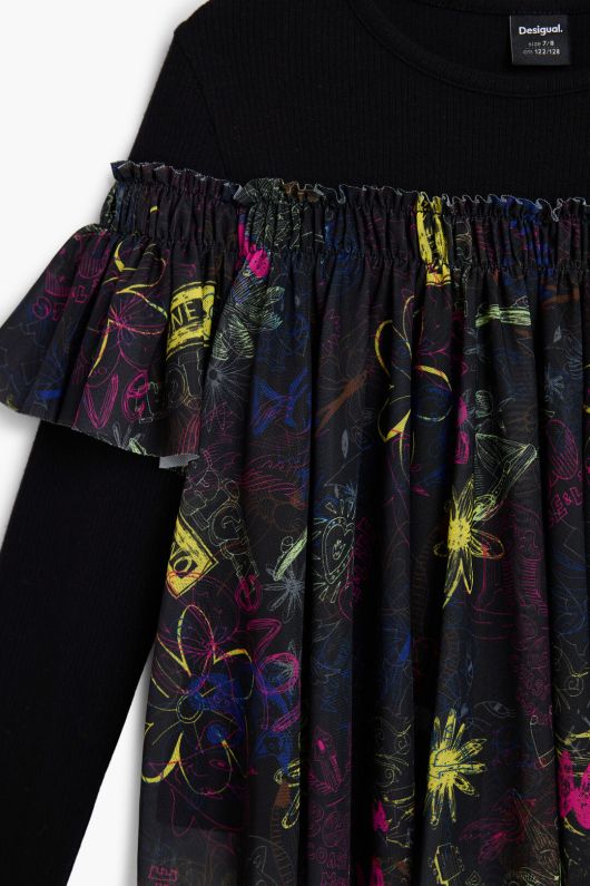 BLUZA CU TULL IMPRIMAT FLORAL