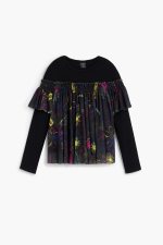 BLUZA CU TULL IMPRIMAT FLORAL