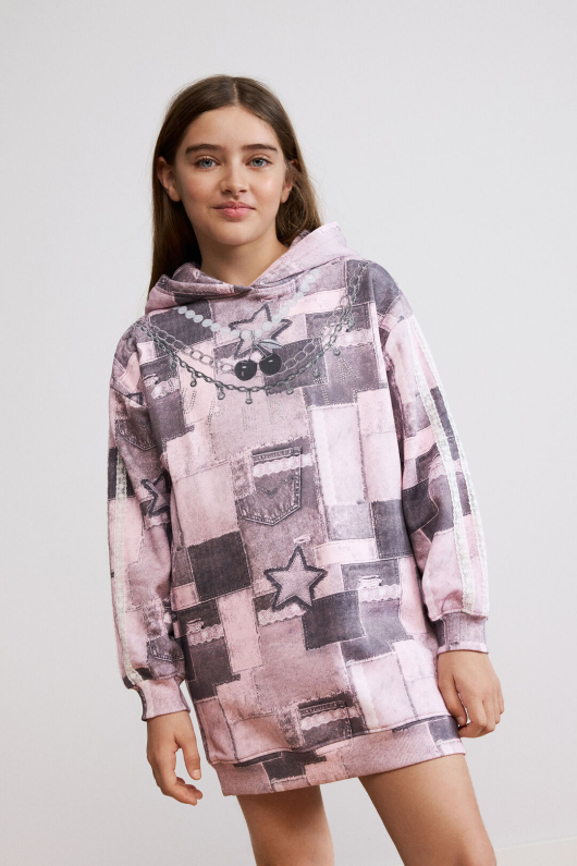 Rochie hanorac cu imprimeu