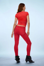 PANTALONI DENIM ROSII