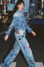 PANTALONI DENIM CU IMPRIMEU