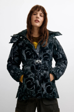 GEACA NEAGRA CU IMPRIMEU FLORAL