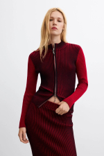 Fusta midi din tricot irizat