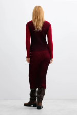 Fusta midi din tricot irizat