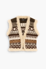 Vesta din tricot jacquard imprimat