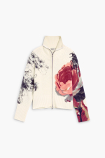 PULOVER CREM CU PRINT FLORAL