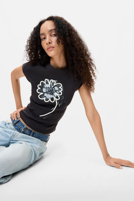 TRICOU CU PRINT FLORAL