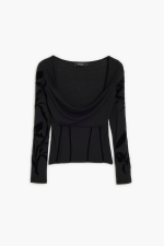 BLUZA NEAGRA CROPPED