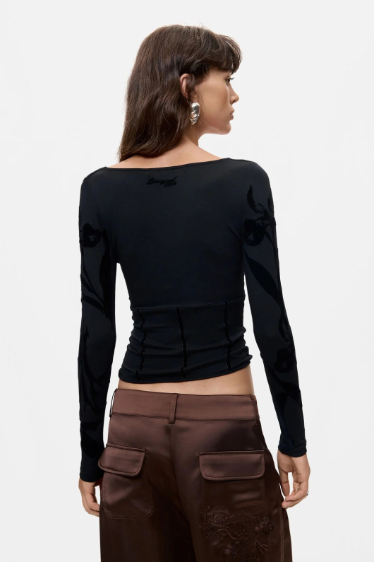 BLUZA NEAGRA CROPPED