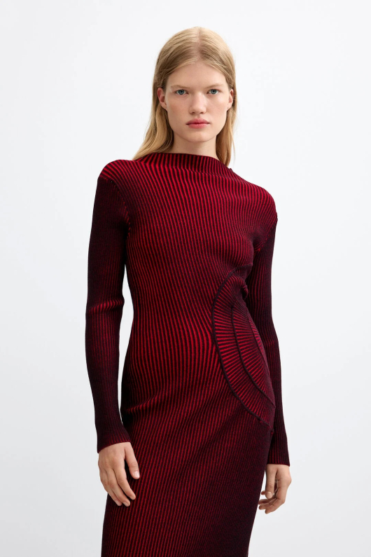 Rochie midi din tricot irizat