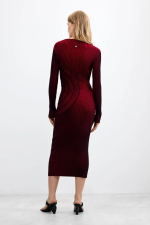 Rochie midi din tricot irizat