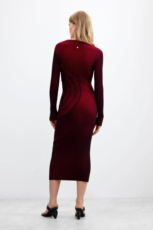 Rochie midi din tricot irizat