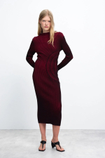Rochie midi din tricot irizat