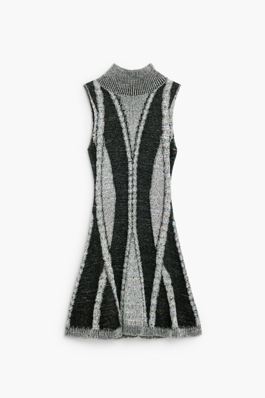 Rochie din tricot cu guler inalt