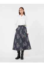 FUSTA LUNGA DENIM CU PRINT FLORAL