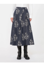 FUSTA LUNGA DENIM CU PRINT FLORAL