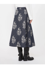 FUSTA LUNGA DENIM CU PRINT FLORAL