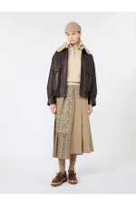 FUSTA MIDI BEJ CU PRINT