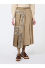 FUSTA MIDI BEJ CU PRINT