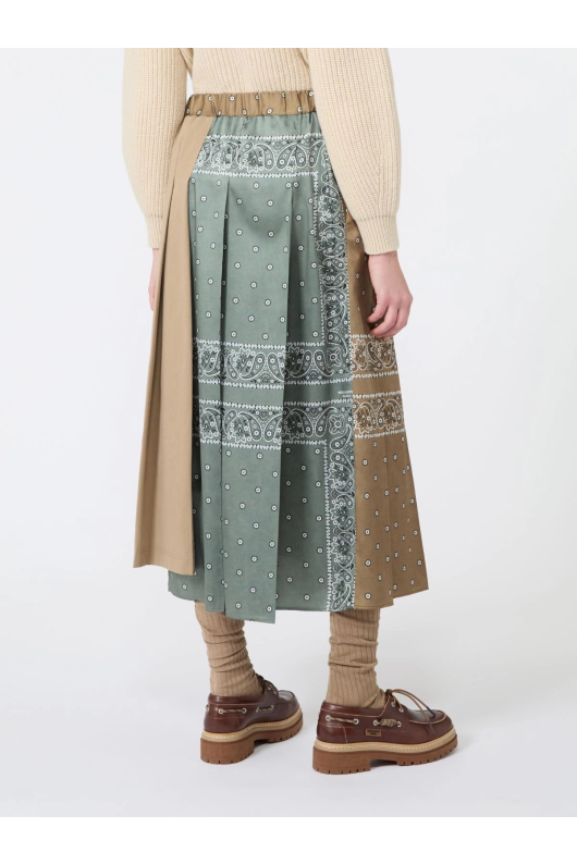 FUSTA MIDI BEJ CU PRINT