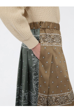 FUSTA MIDI BEJ CU PRINT