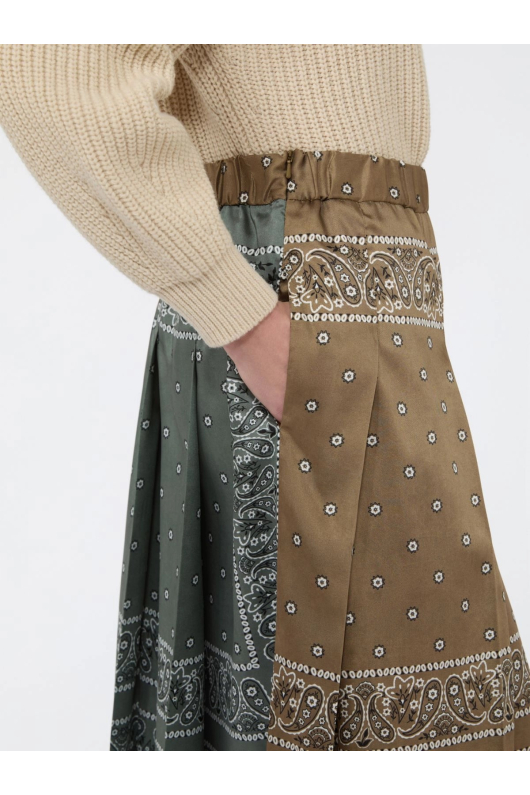 FUSTA MIDI BEJ CU PRINT