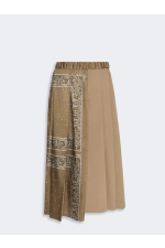 FUSTA MIDI BEJ CU PRINT