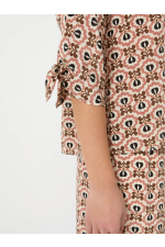 BLUZA CU PRINT GEOMETRIC, DIN MATASE